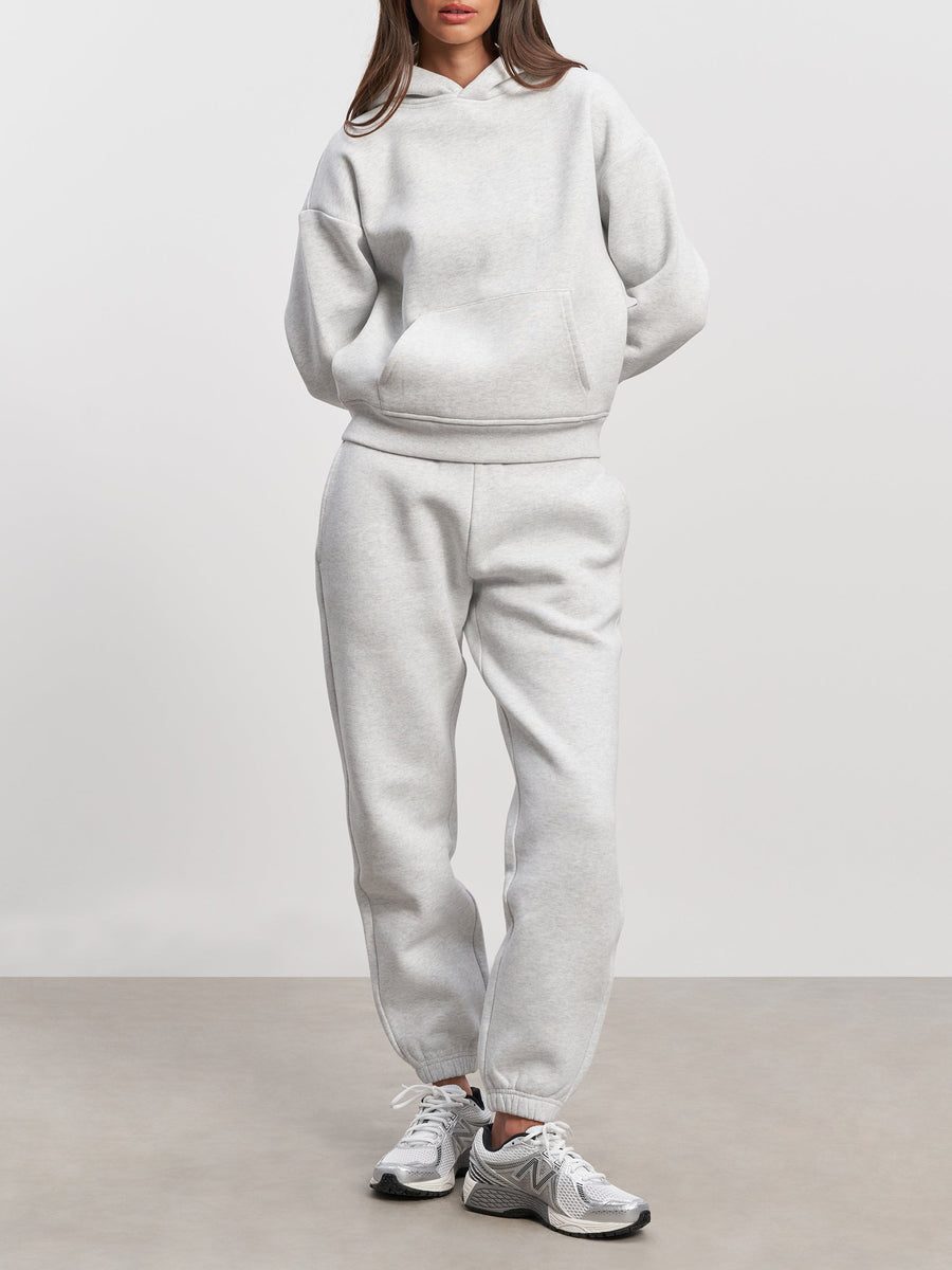 Womens Relaxed Hoodie in Marl Grey