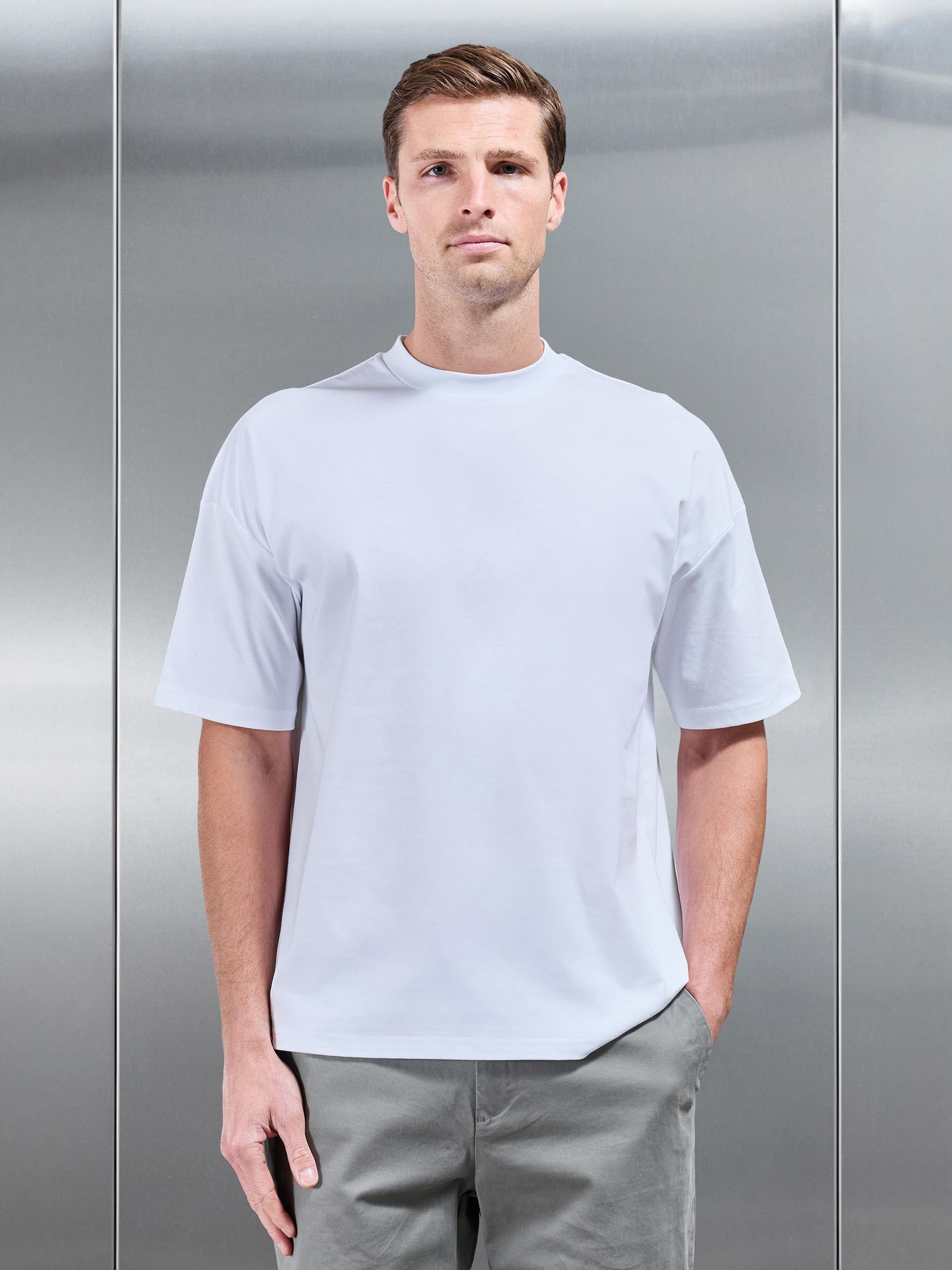 Relaxed Mercerised Interlock T-Shirt in White