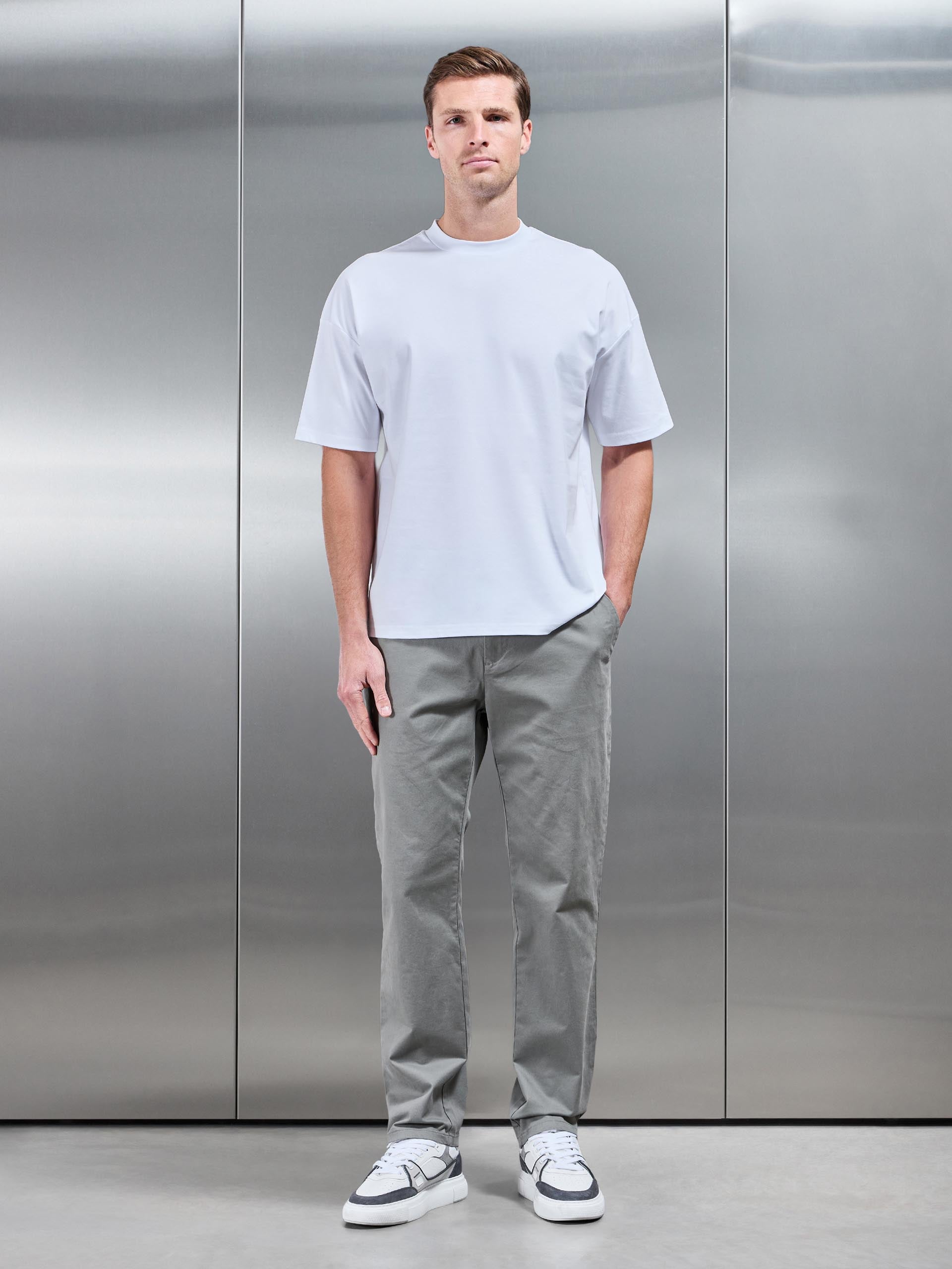 Relaxed Mercerised Interlock T-Shirt in White