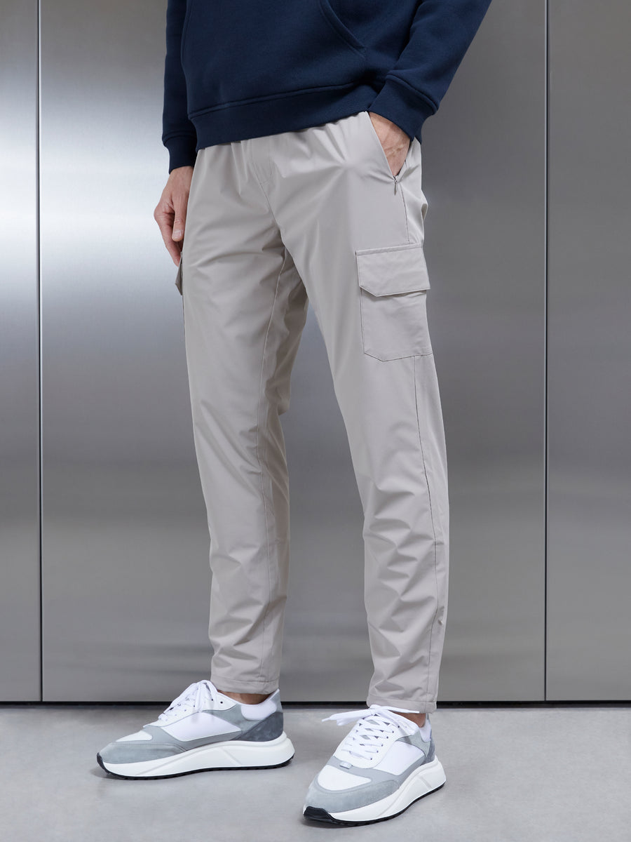 Relaxed Fit Nylon Cargo Pant in Stone