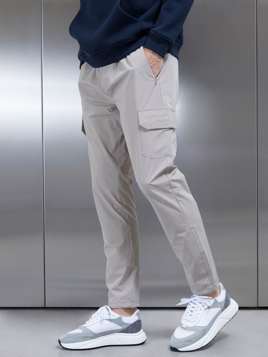Relaxed Fit Nylon Cargo Pant in Stone