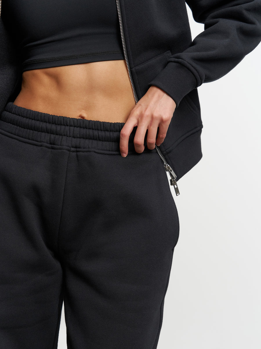 Womens Relaxed Straight Leg Jogger in Black