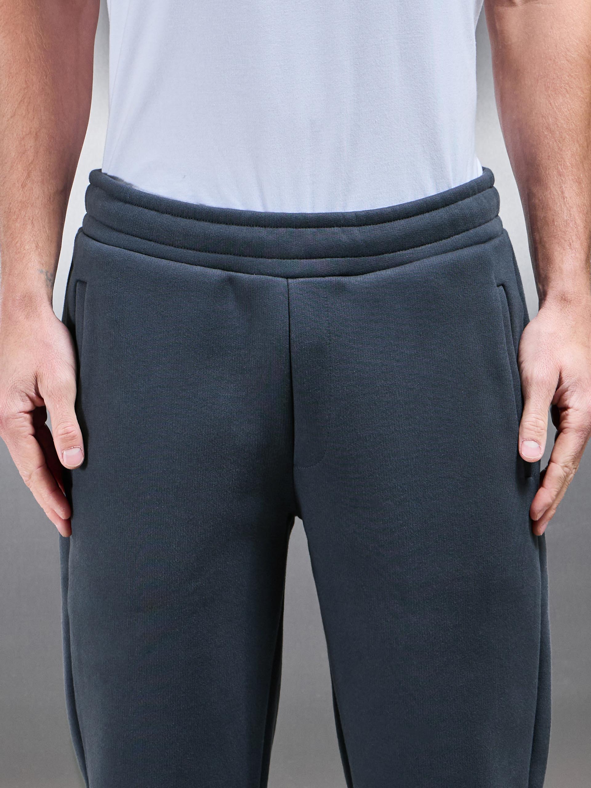Relaxed Fit Straight Leg Jogger in Slate Blue