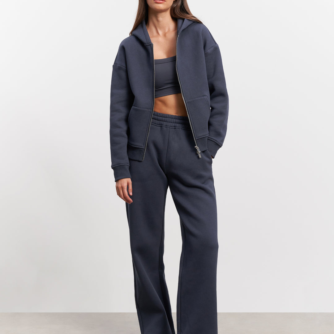 Womens Relaxed Straight Leg Jogger in Slate Blue