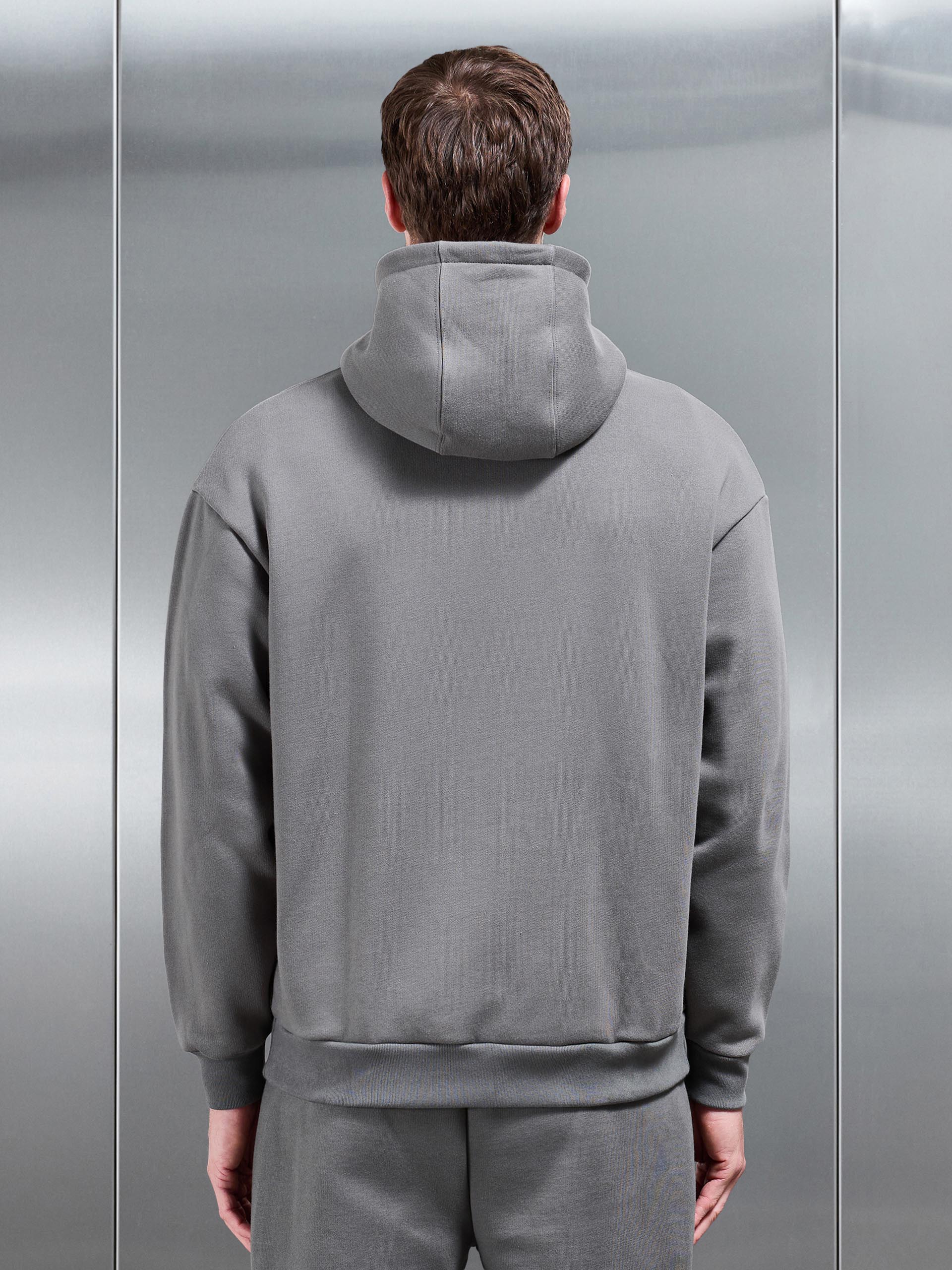 Relaxed Zip Through Hoodie in Grey