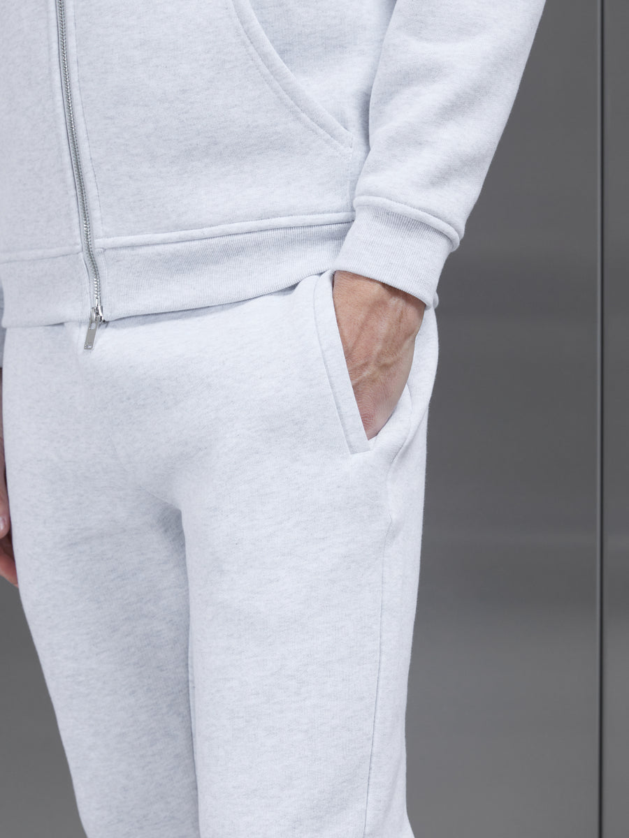 Relaxed Fit Tapered Leg Jogger in Marl Grey