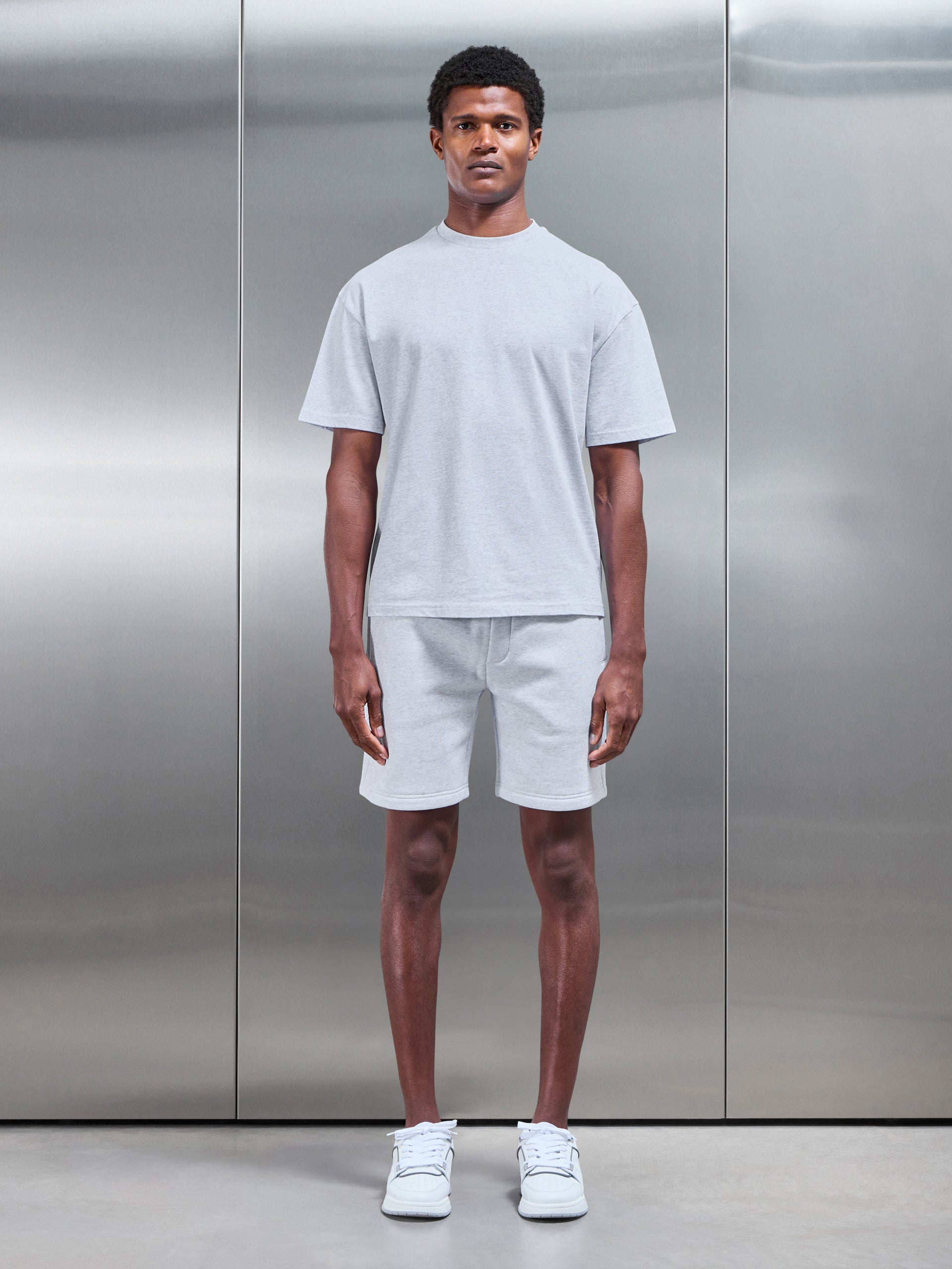 Relaxed Fit Short in Marl Grey