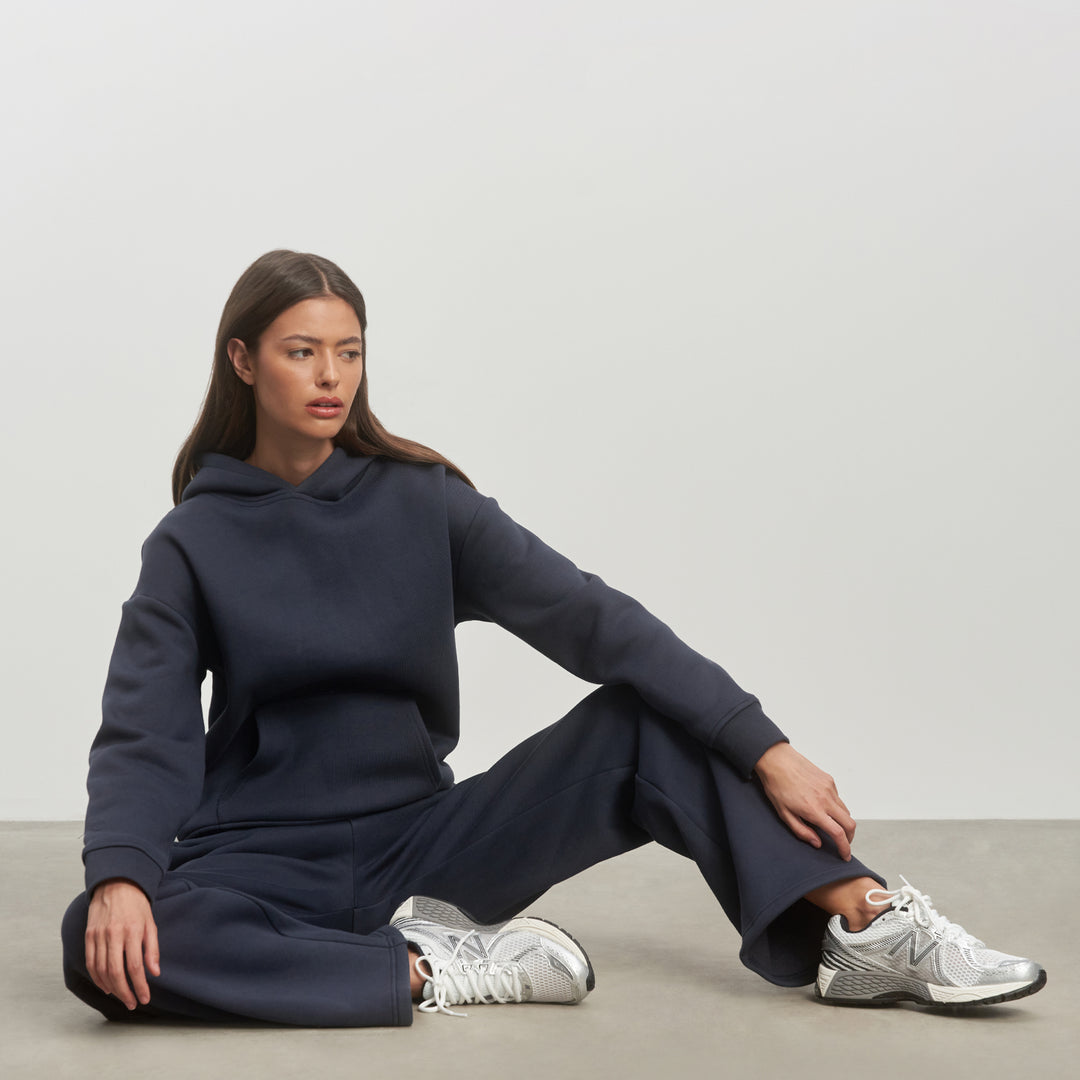 Womens Relaxed Jersey Straight Leg Jogger in Slate Blue