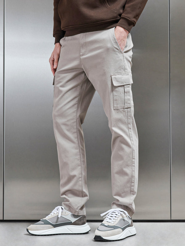 Relaxed Fit Cotton Cargo Pant in Taupe