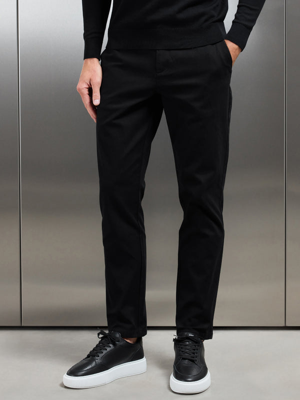 Relaxed Fit Chino Trouser in Black