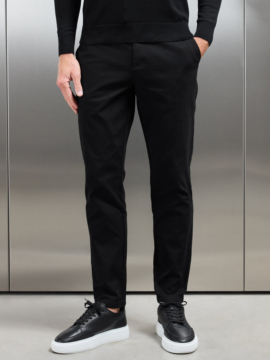 Relaxed Fit Chino Trouser in Black