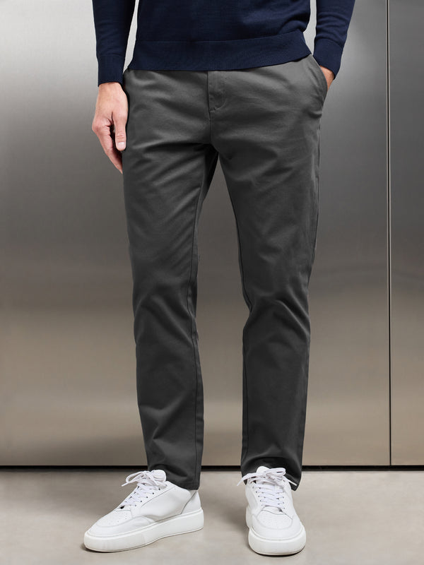 Relaxed Fit Chino Trouser in Grey