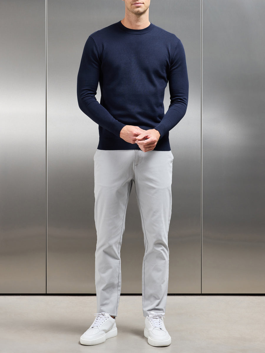 Relaxed Fit Chino Trouser in Mid Grey