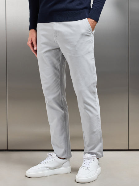 Relaxed Fit Chino Trouser in Mid Grey