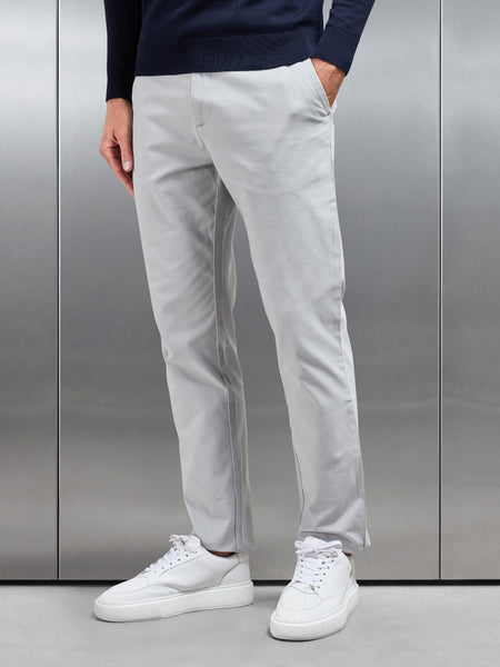Relaxed Fit Chino Trouser in Mid Grey
