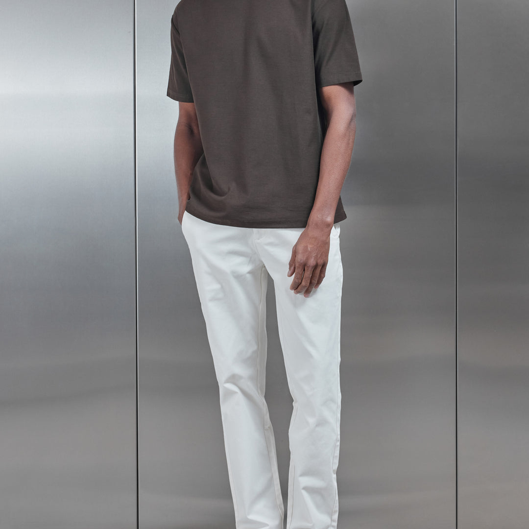 Relaxed Fit Chino Trouser in Off White