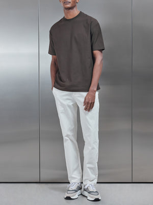 Relaxed Fit Chino Trouser in Off White