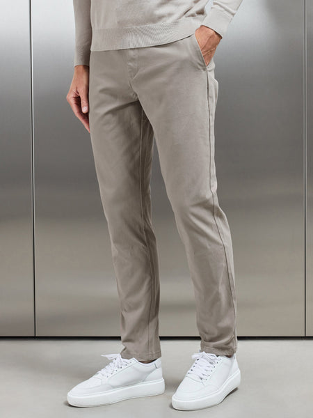 Relaxed Fit Chino Trouser in Taupe