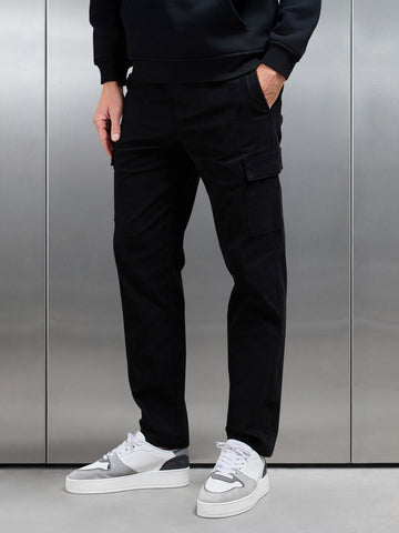 Relaxed Fit Cotton Cargo Pant in Black