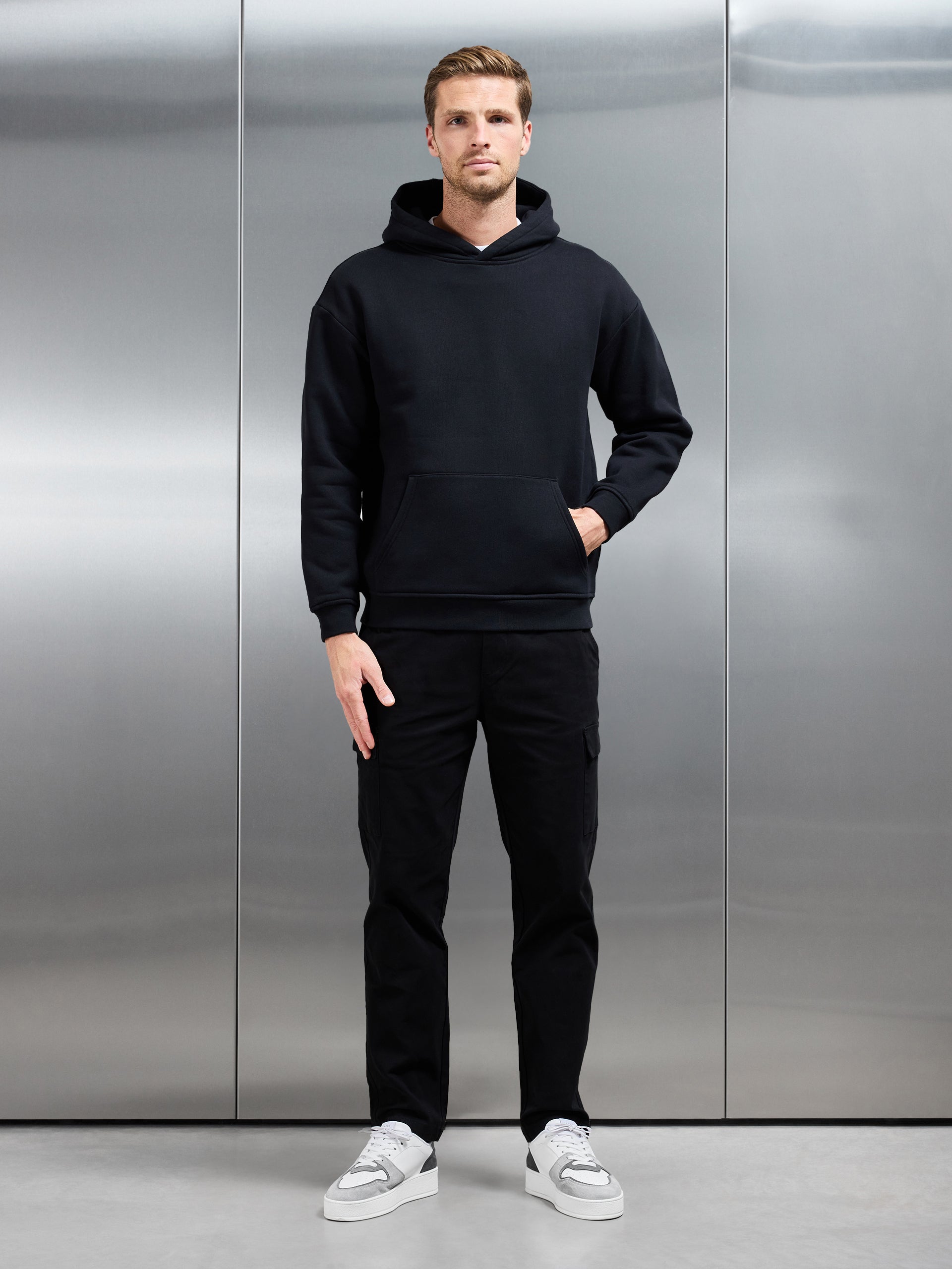 Relaxed Fit Cotton Cargo Pant in Black