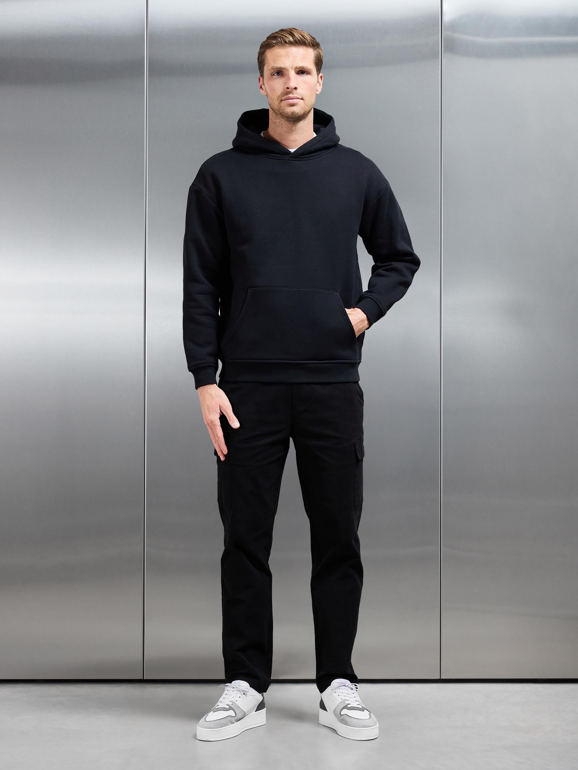 Relaxed Fit Cotton Cargo Pant in Black