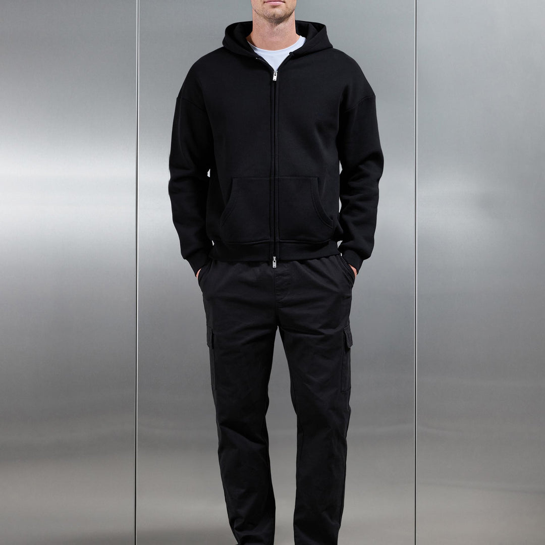 Relaxed Fit Cotton Cargo Pant In Black