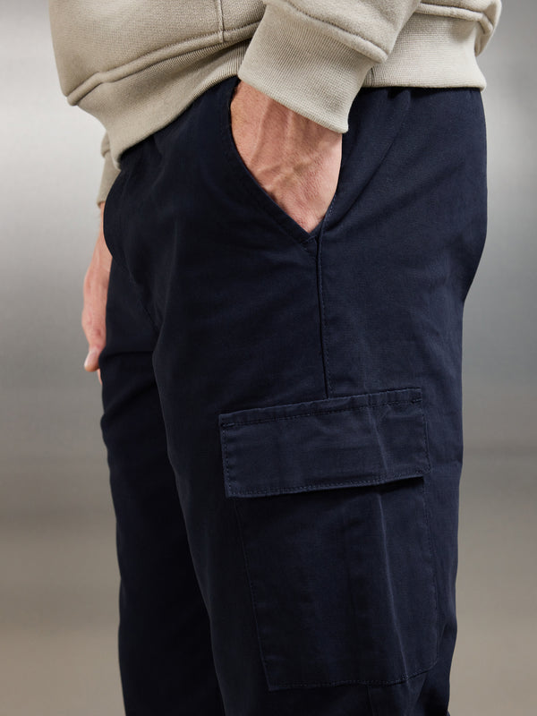 Relaxed Fit Cotton Cargo Pant in Navy