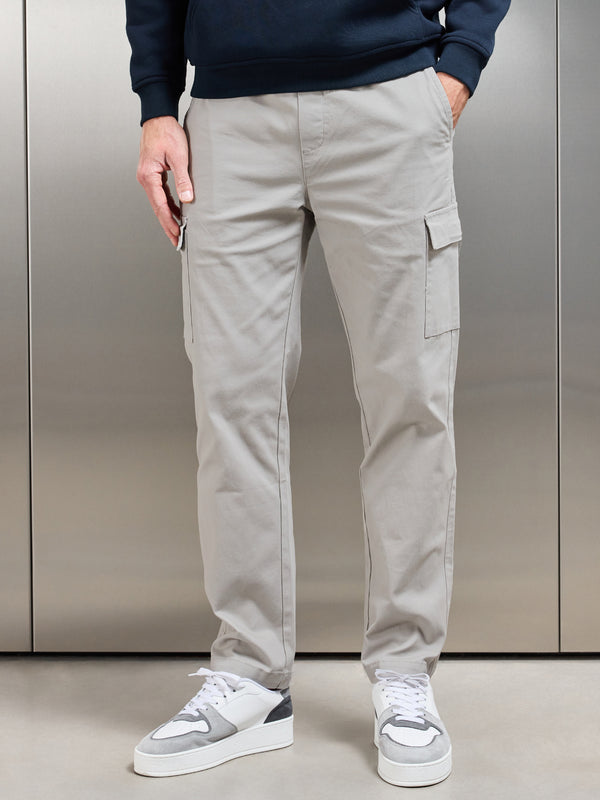 Relaxed Fit Cotton Cargo Pant in Stone