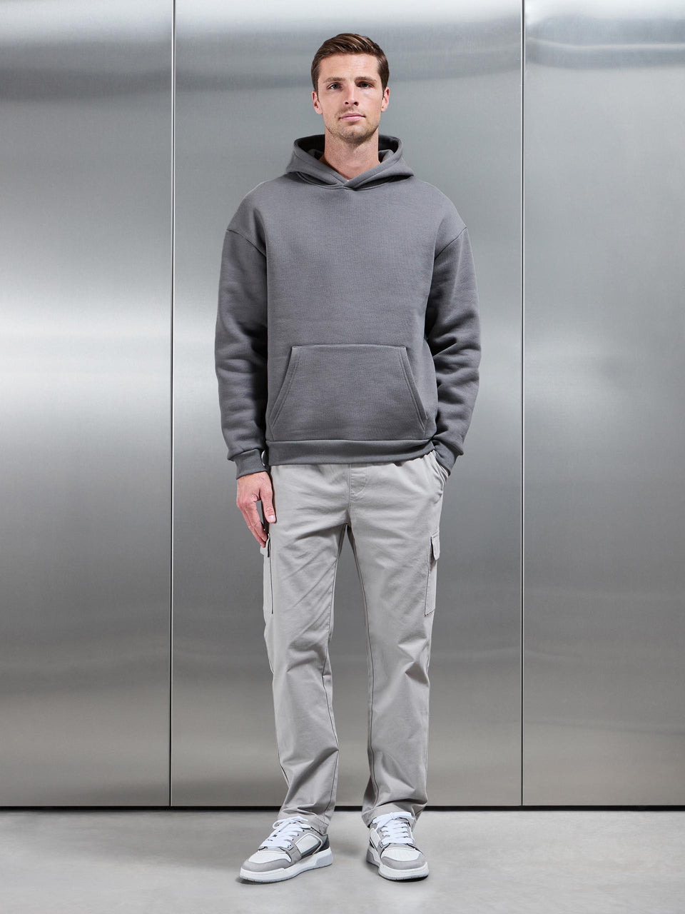 Relaxed Fit Cotton Cargo Pant In Stone