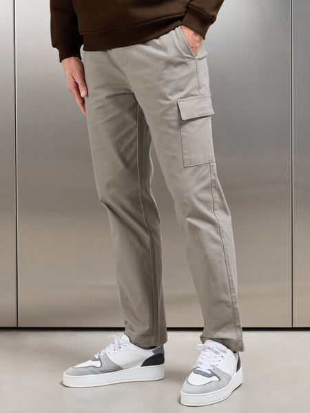 Relaxed Fit Cotton Cargo Pant in Taupe