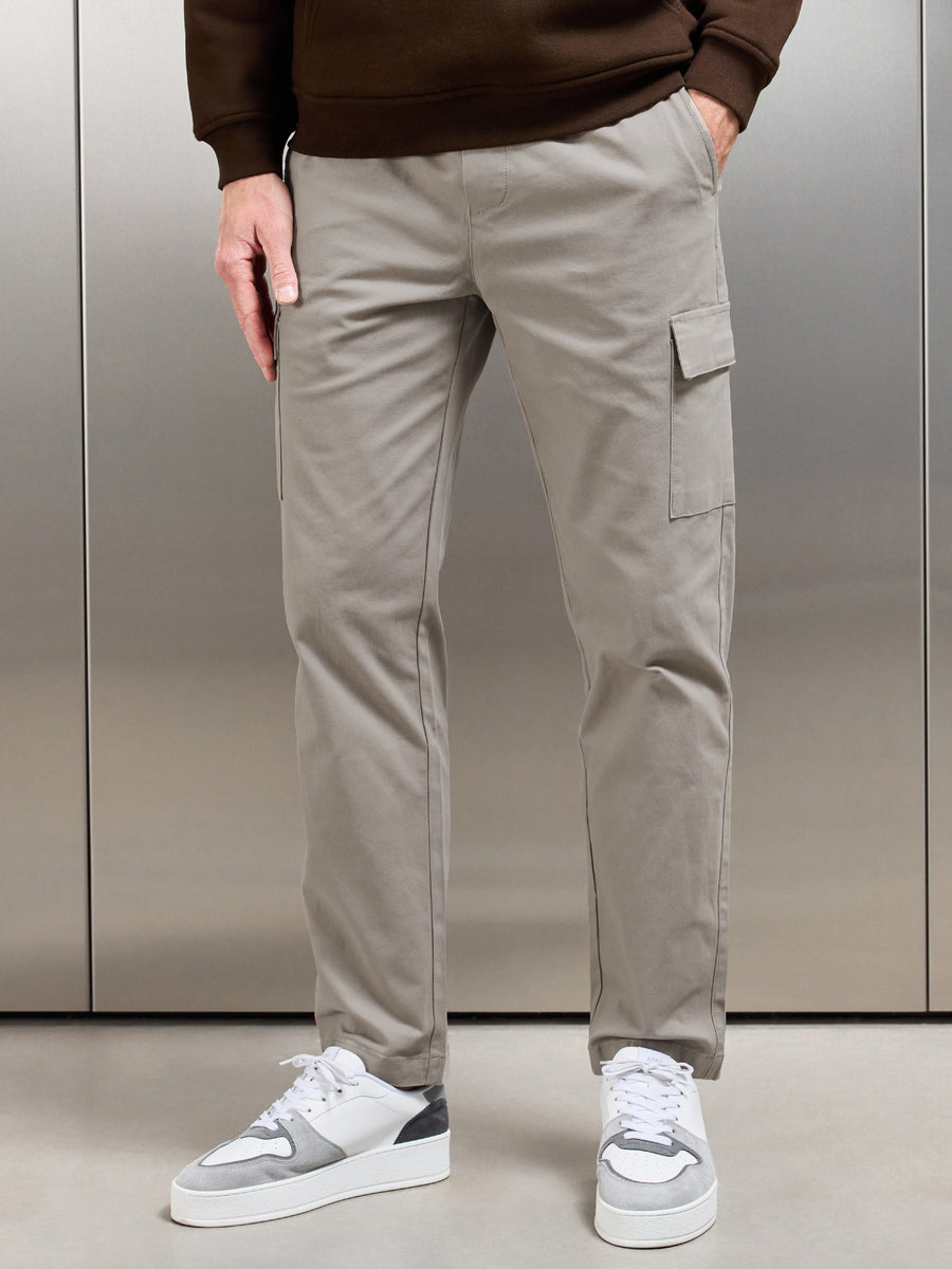 Relaxed Fit Cotton Cargo Pant in Taupe