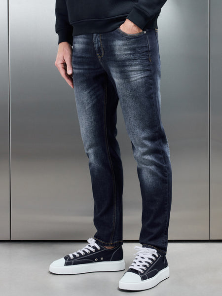 Relaxed Fit Denim Jeans in Dark Wash