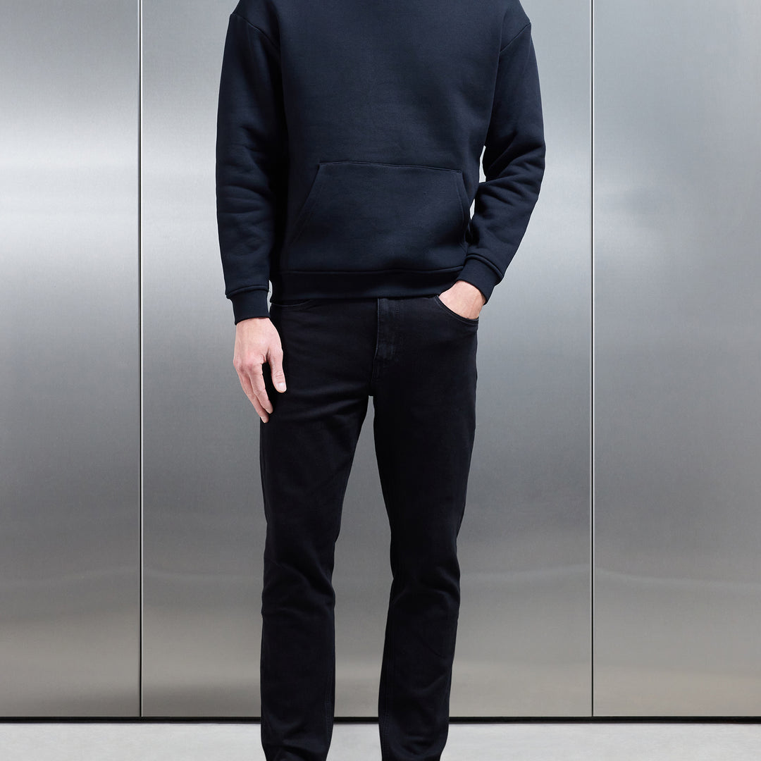 Relaxed Fit Denim Jeans in Solid Black