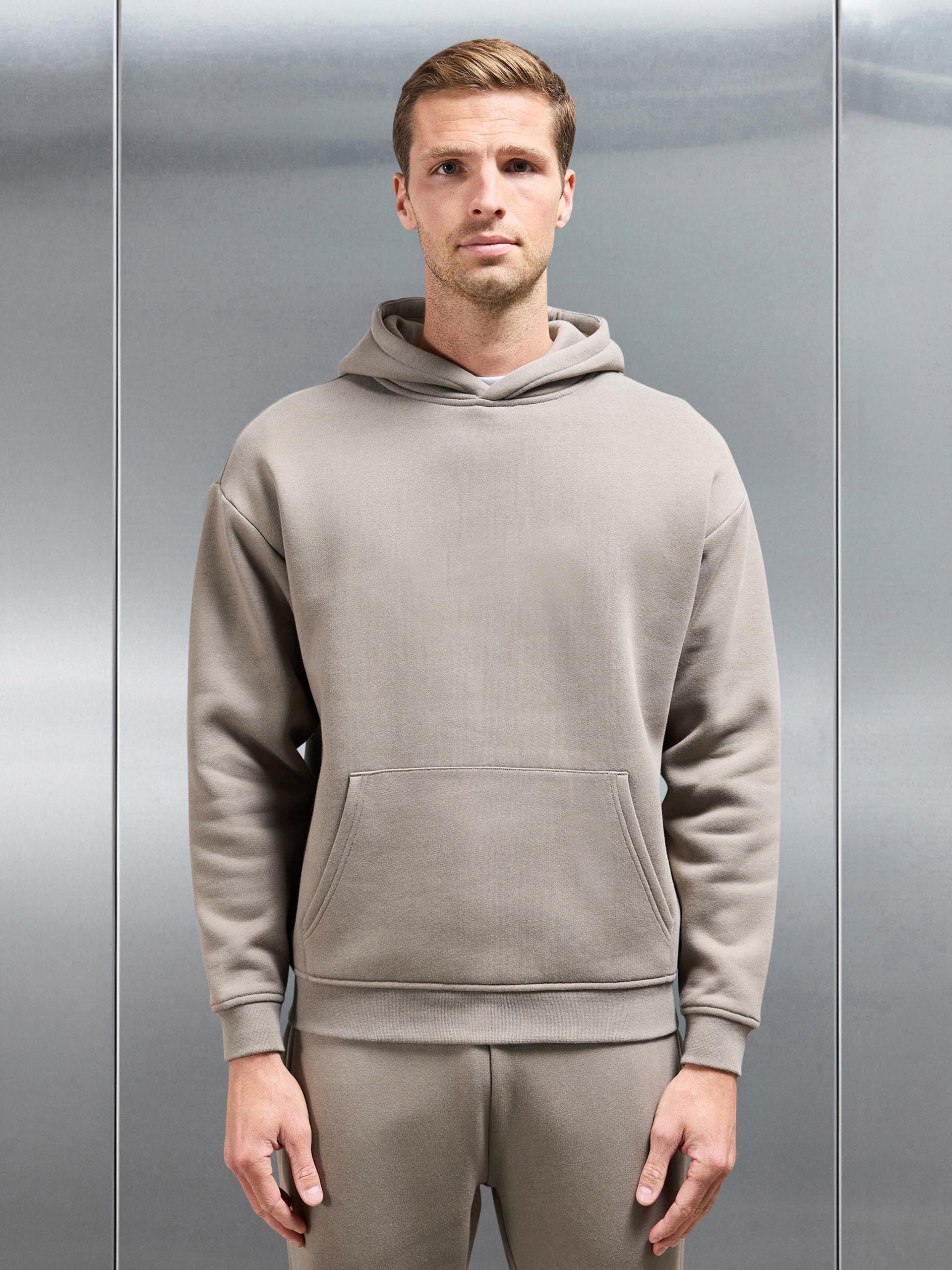 Relaxed Fit Hoodie in Taupe