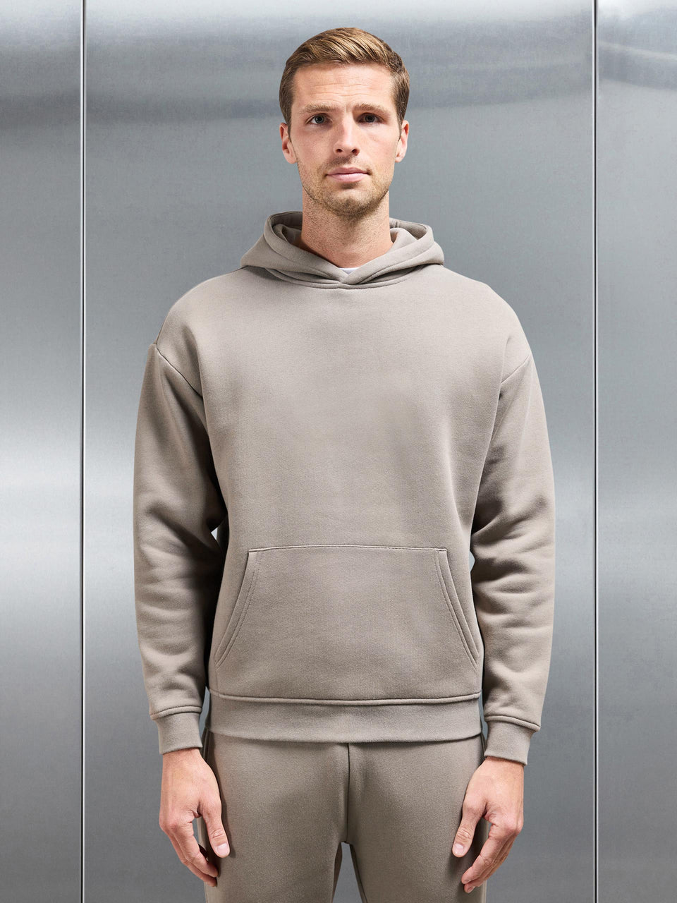 Relaxed Fit Hoodie in Taupe