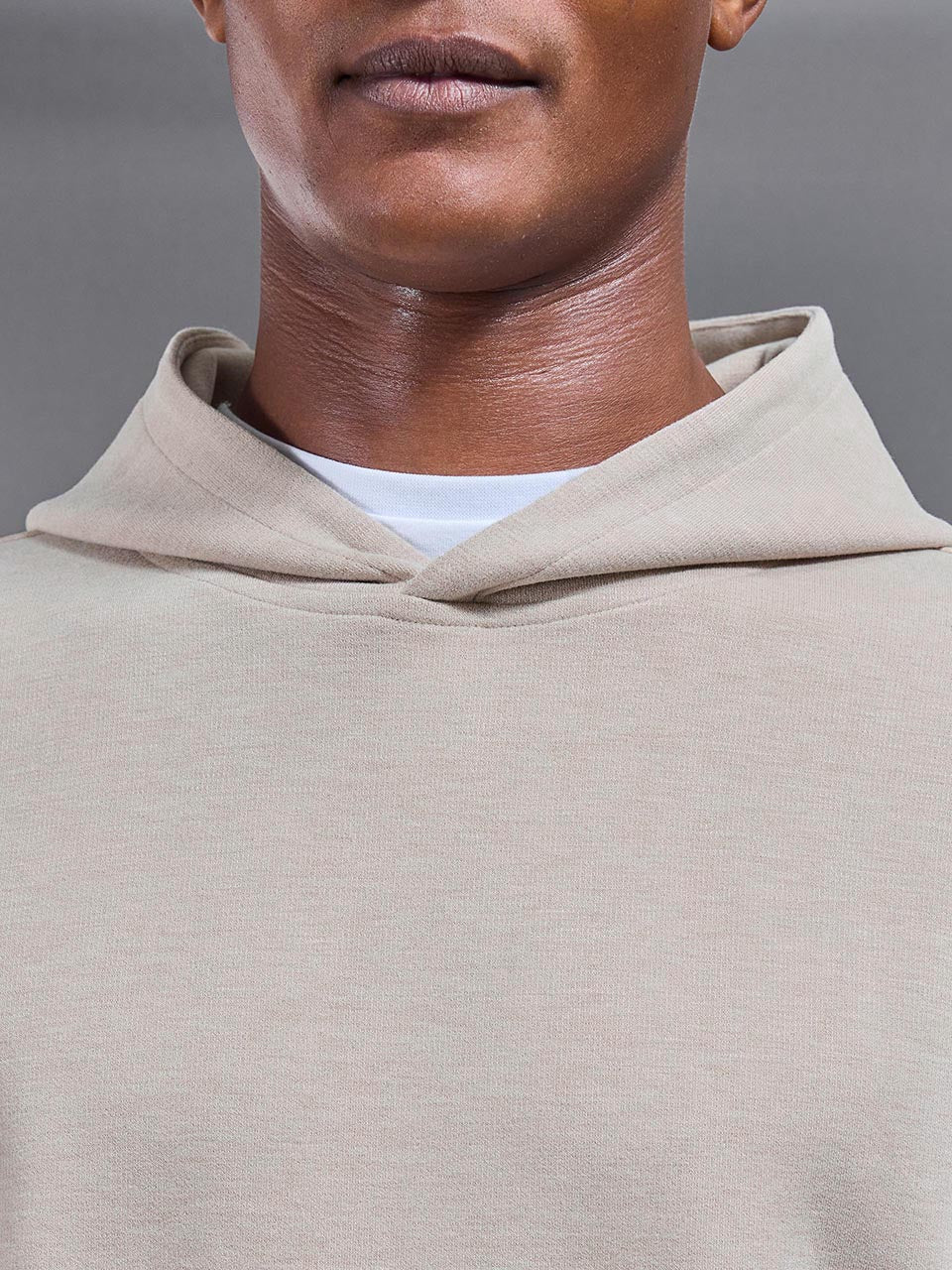 Relaxed Fit Knitted Hoodie in Beige