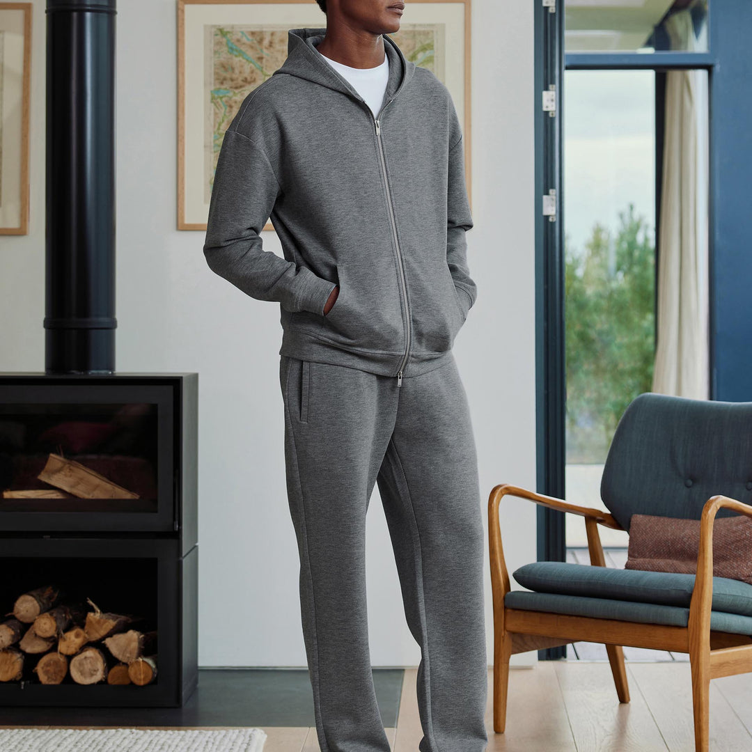 Relaxed Fit Knitted Jogger in Charcoal Marl
