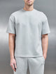 Relaxed Fit Knitted T-Shirt in Marl Grey