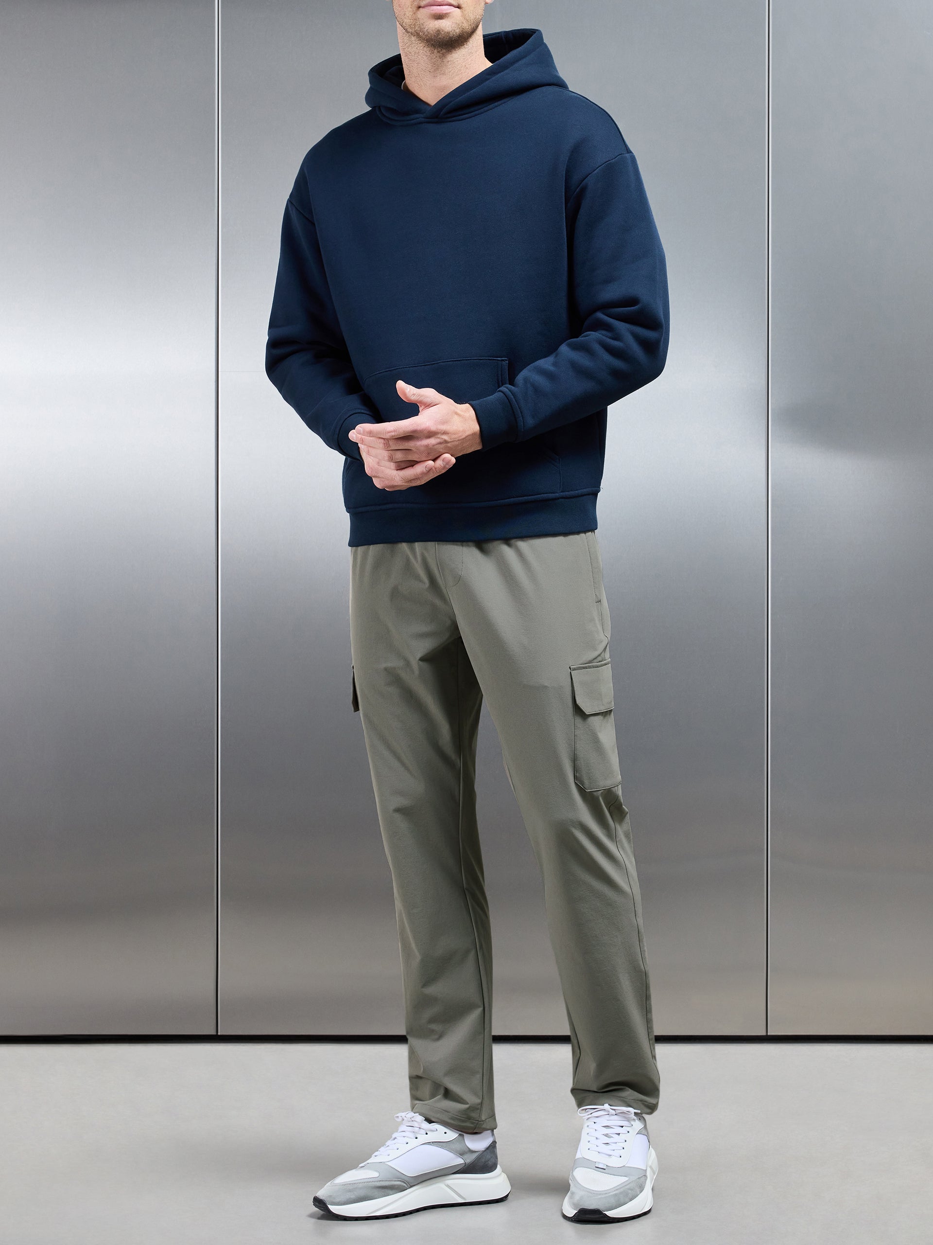 Relaxed Fit Nylon Cargo Pant in Olive