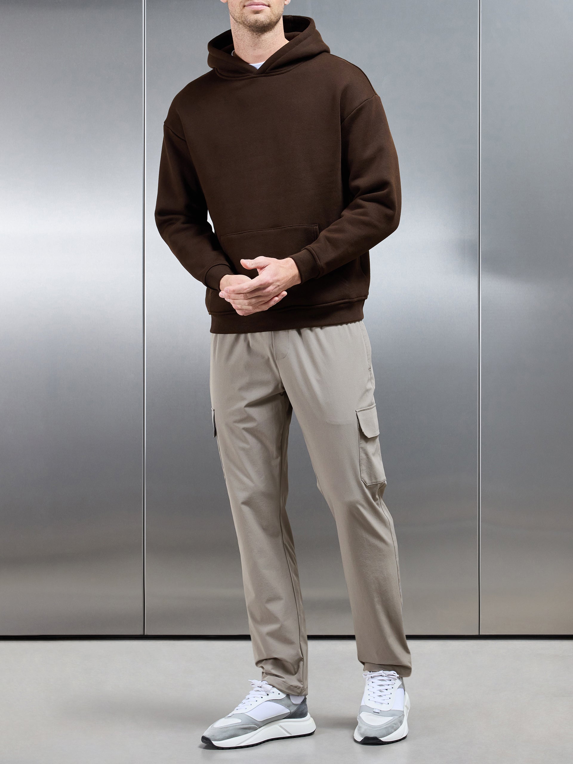 Relaxed Fit Nylon Cargo Pant in Taupe