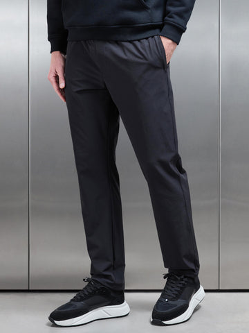 Relaxed Fit Nylon Trackpant in Black
