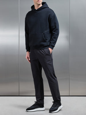 Relaxed Fit Nylon Trackpant in Black