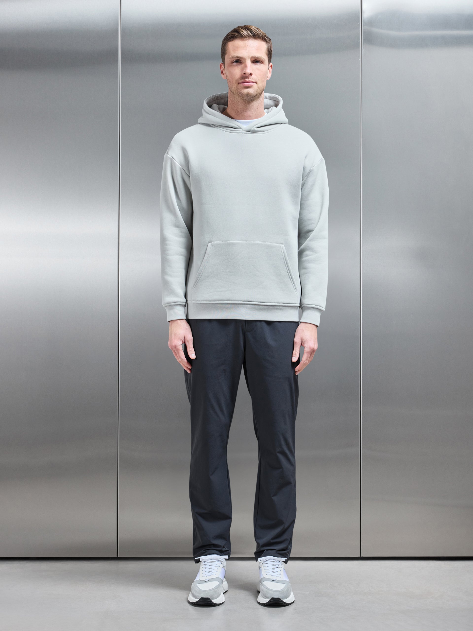 Relaxed Fit Nylon Trackpant in Grey