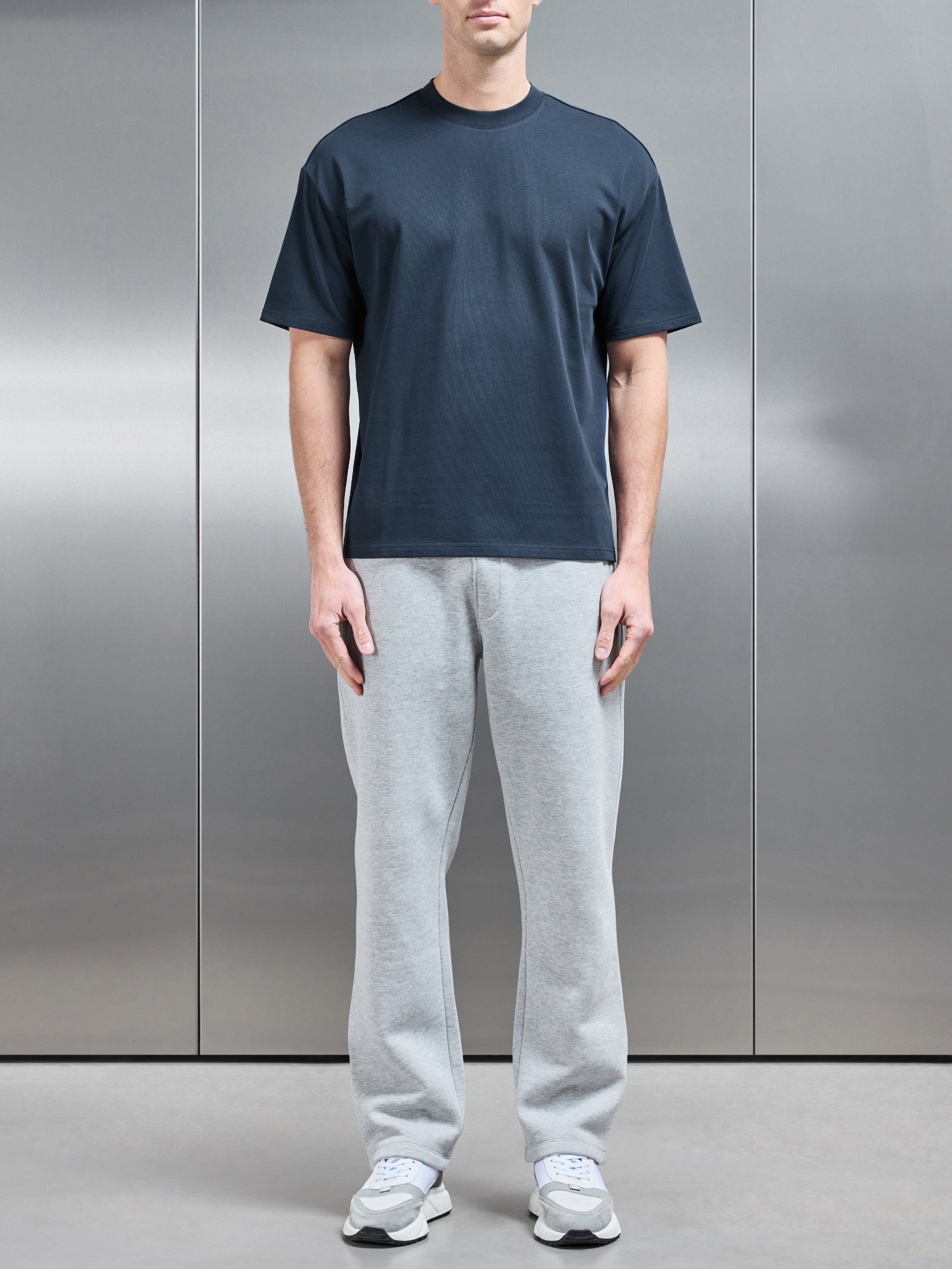 Relaxed Fit Cotton T-Shirt in Navy