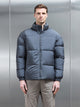 Relaxed Funnel Neck Puffer Jacket in Grey