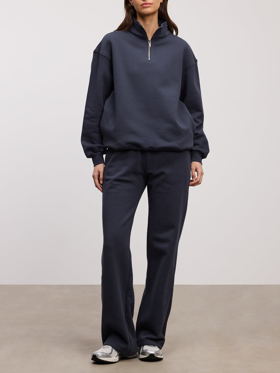Womens Relaxed Jersey Straight Leg Jogger in Slate Blue