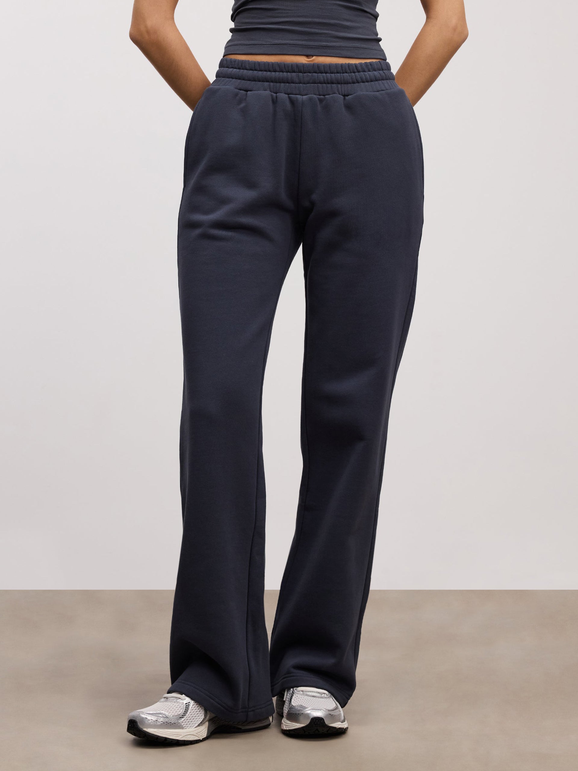 Womens Relaxed Jersey Straight Leg Jogger in Slate Blue