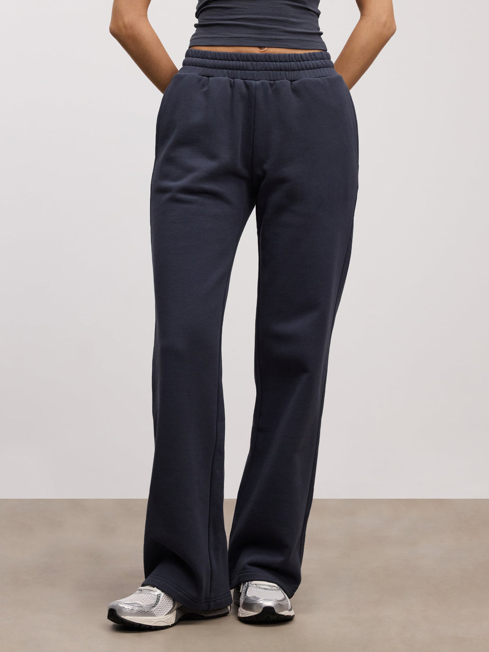 Womens Relaxed Jersey Straight Leg Jogger in Slate Blue