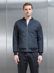 Relaxed Padded Reversible Bomber Jacket in Black Grey