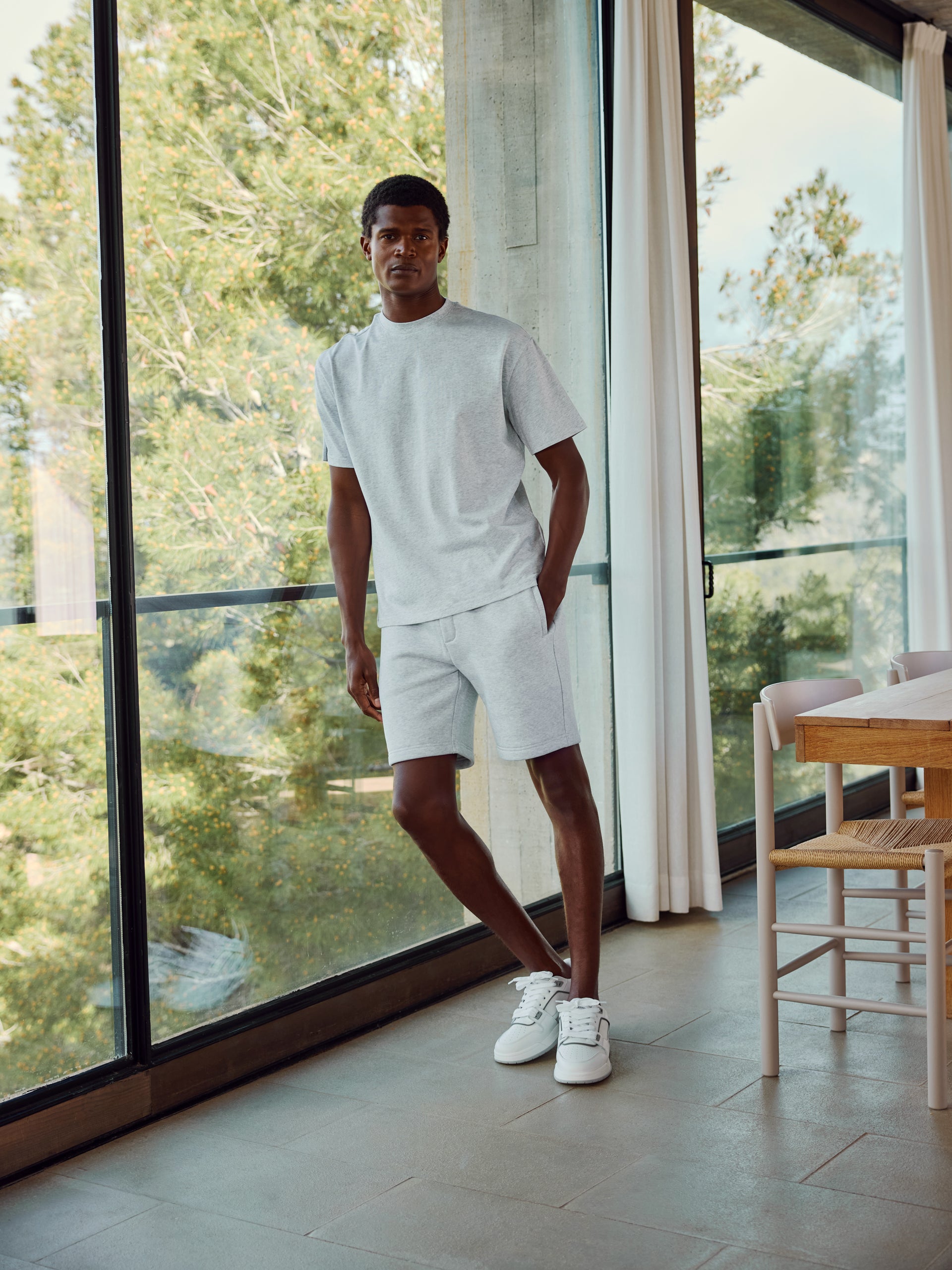 Relaxed Fit Short in Marl Grey